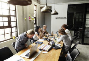 Group of diverse people having a business meeting